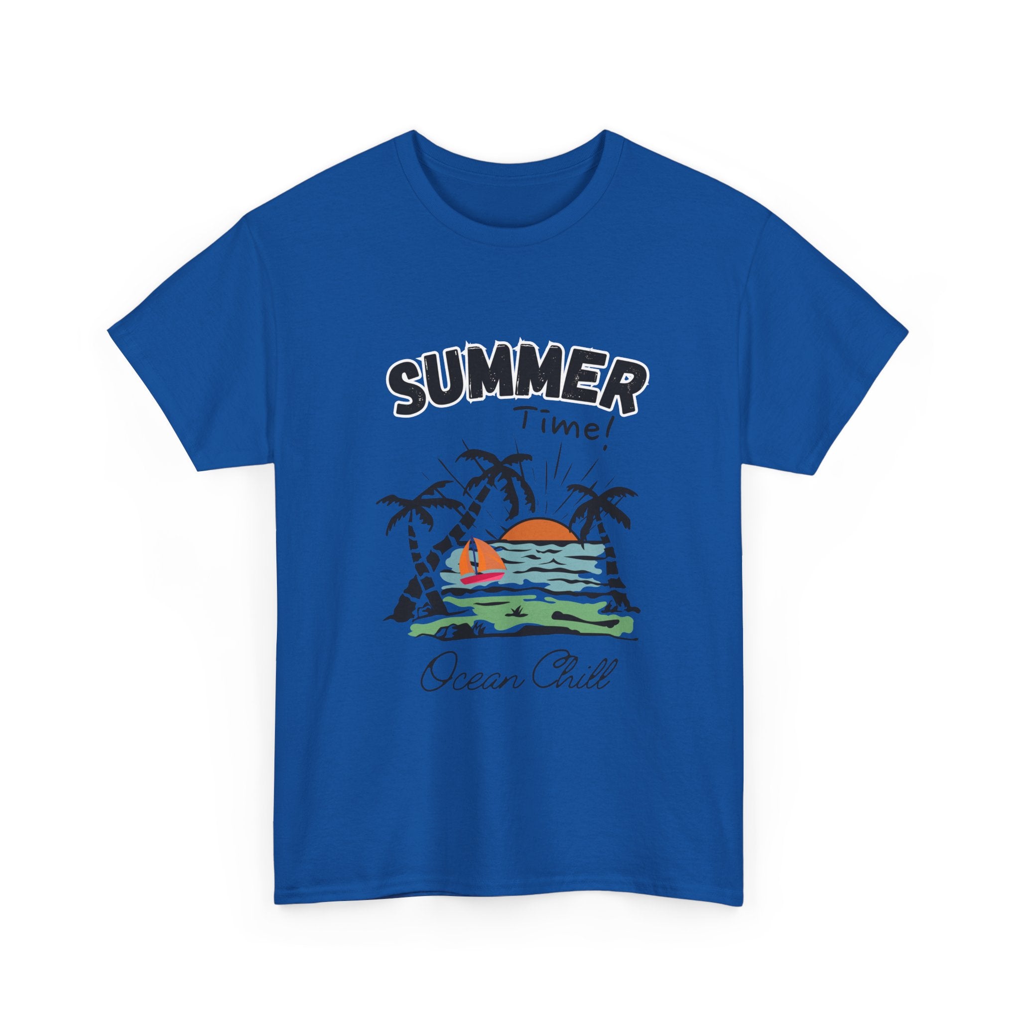 Summer Vibes Unisex Heavy Cotton Tee - Ocean Chill Design