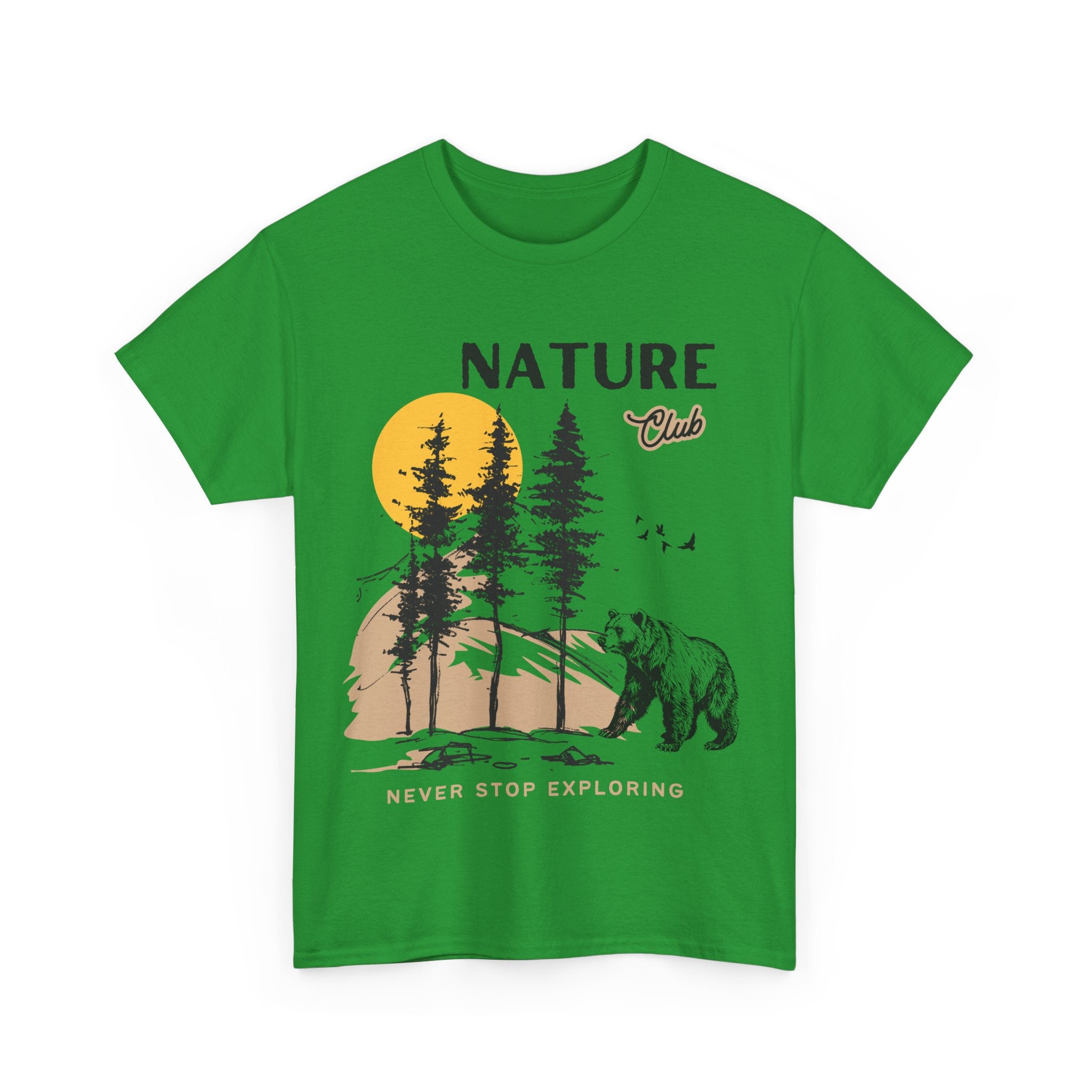 Nature Club Unisex Heavy Cotton Tee - 'Never Stop Exploring' Adventure Apparel