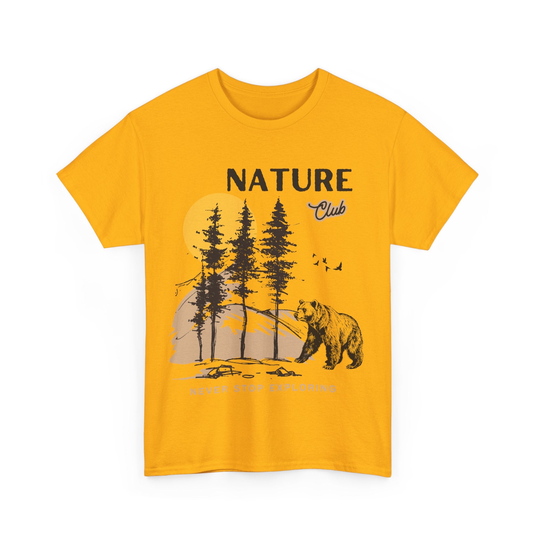 Nature Club Unisex Heavy Cotton Tee - 'Never Stop Exploring' Adventure Apparel