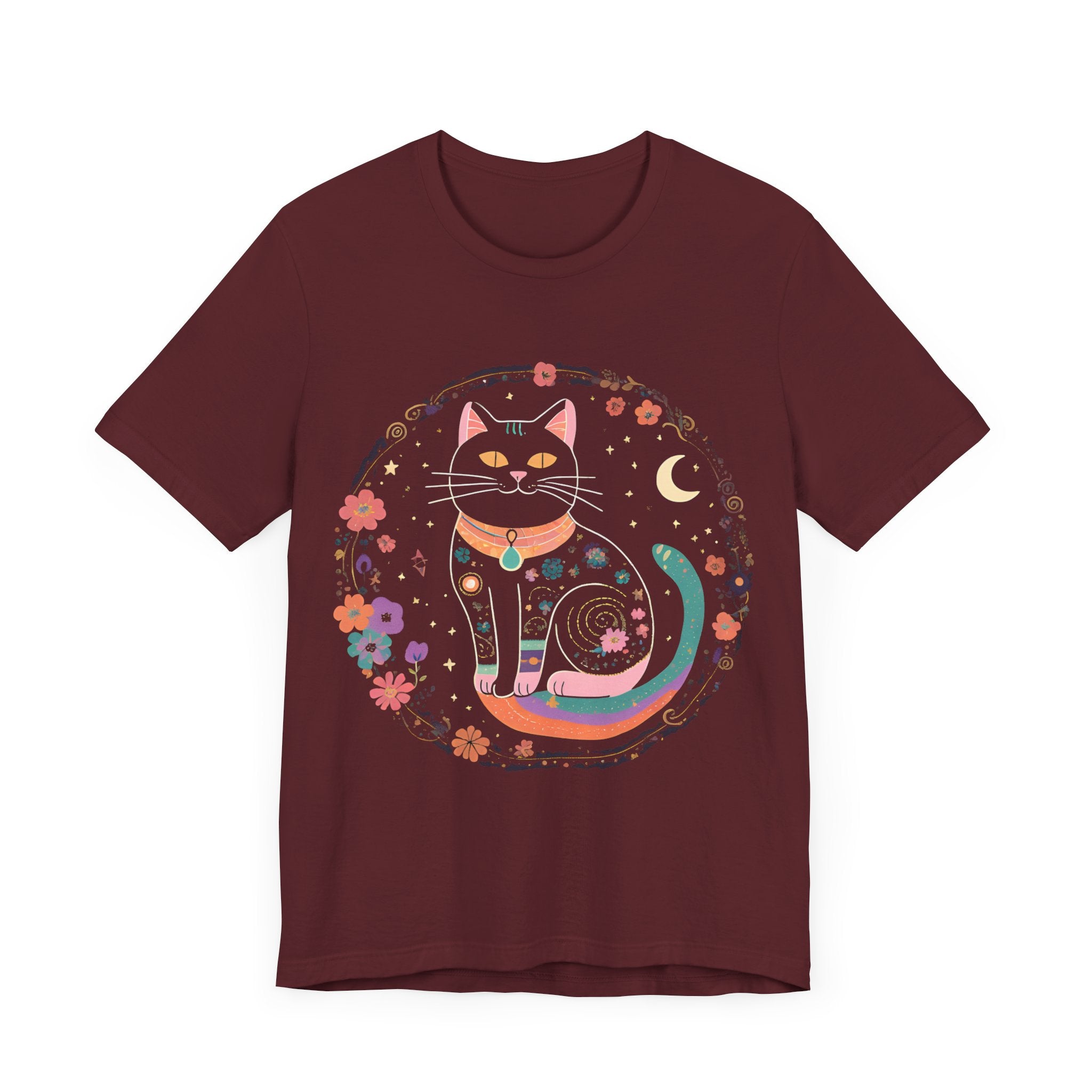 Colorful Cat Graphic Tee - Whimsical Unisex Jersey Shirt for Cat Lovers