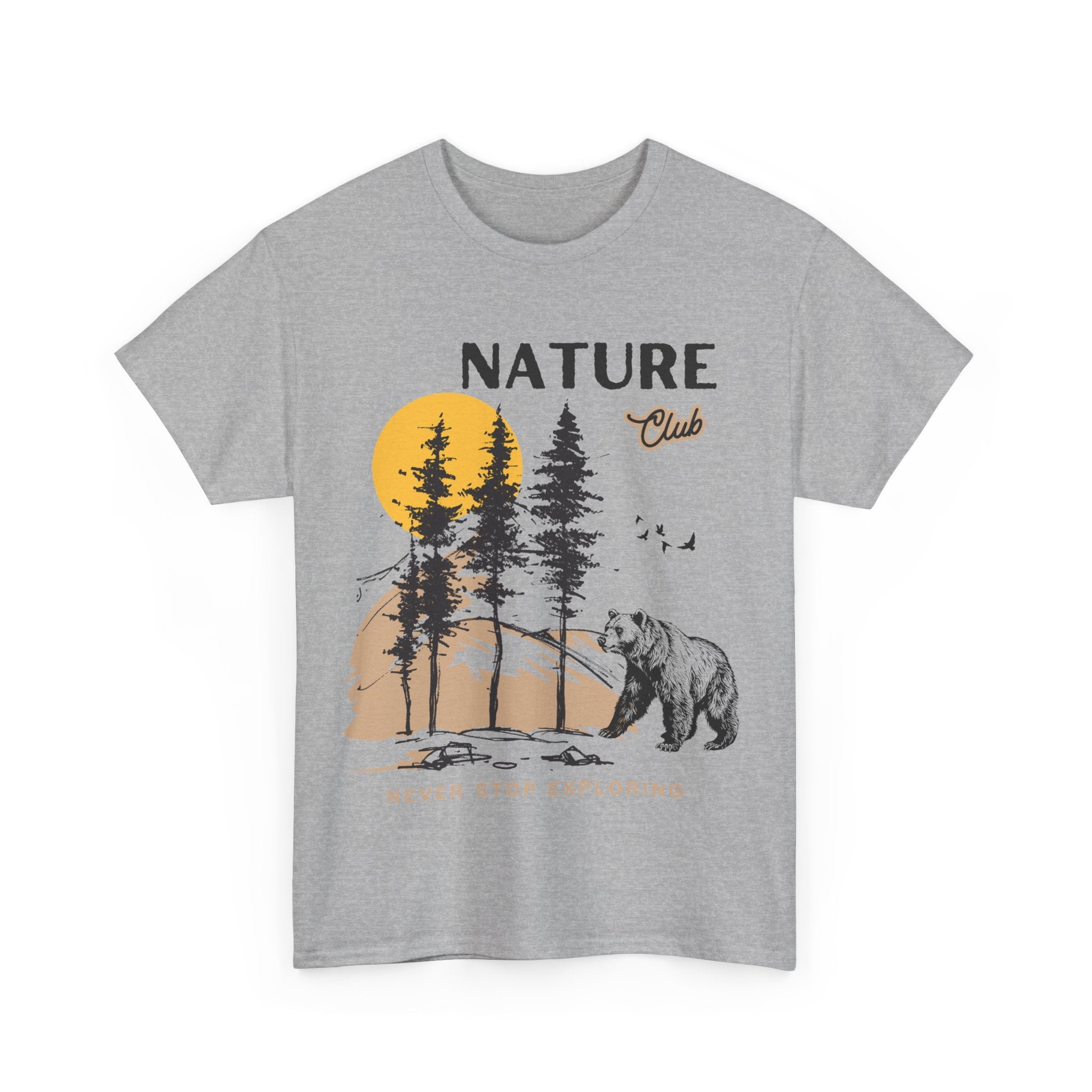 Nature Club Unisex Heavy Cotton Tee - 'Never Stop Exploring' Adventure Apparel