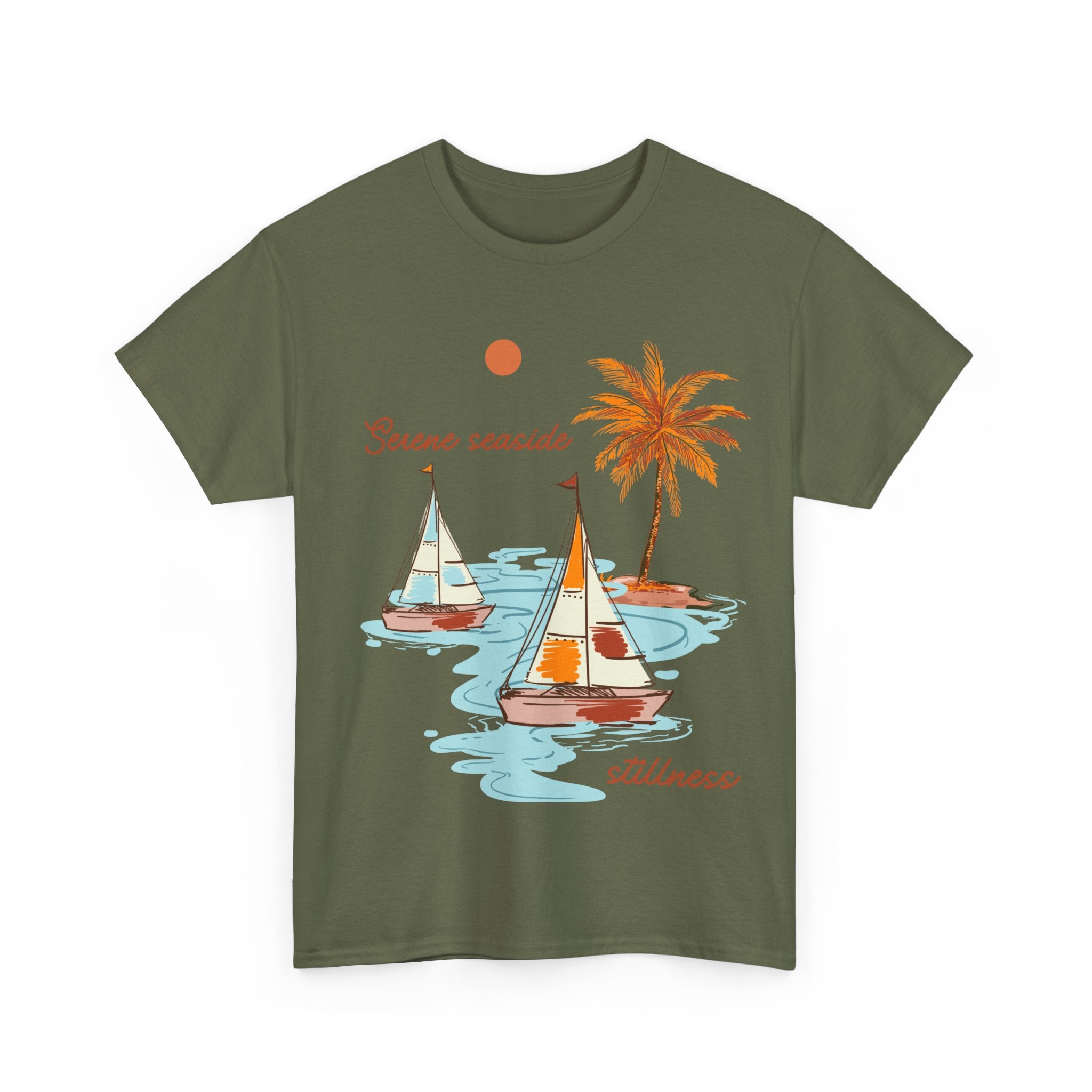Serene Seaside Unisex Cotton Tee - Relaxing Beach Vibe Tee