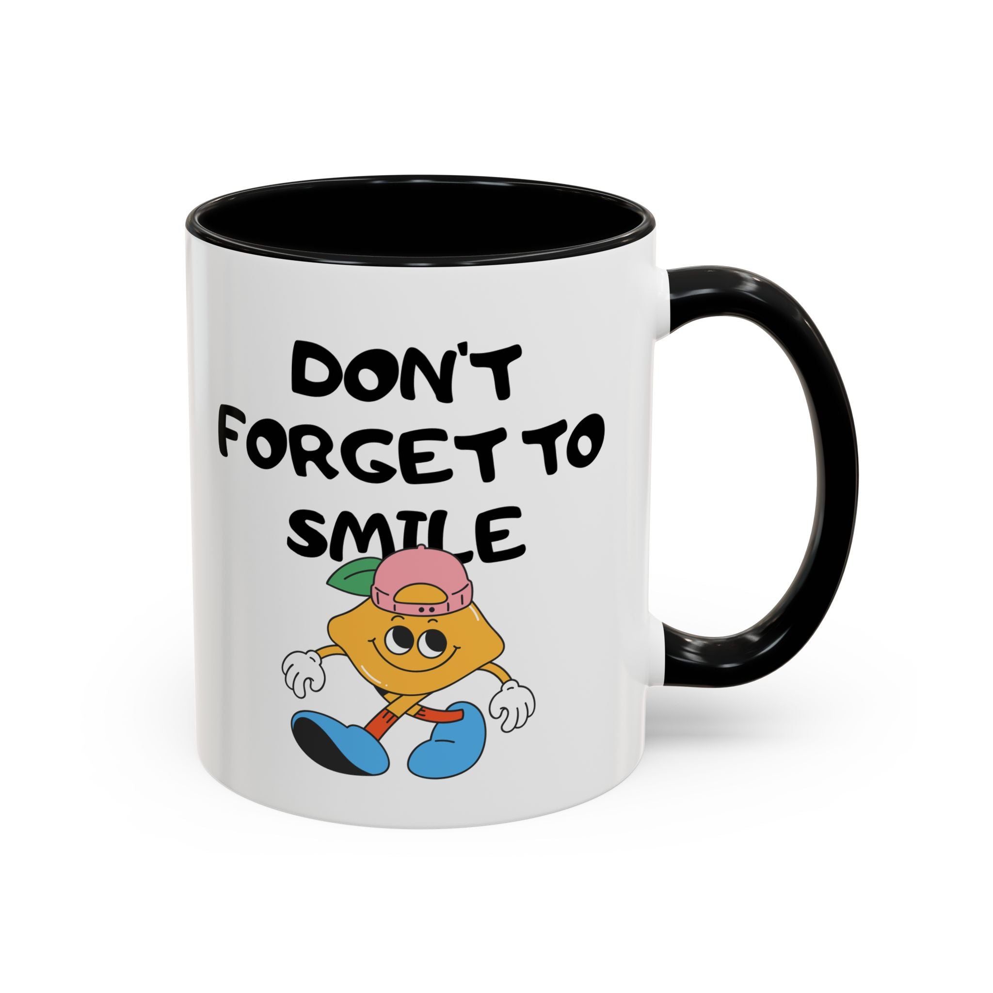 Don’t Forget to Smile Accent Coffee Mug - Fun Motivational 11oz & 15oz