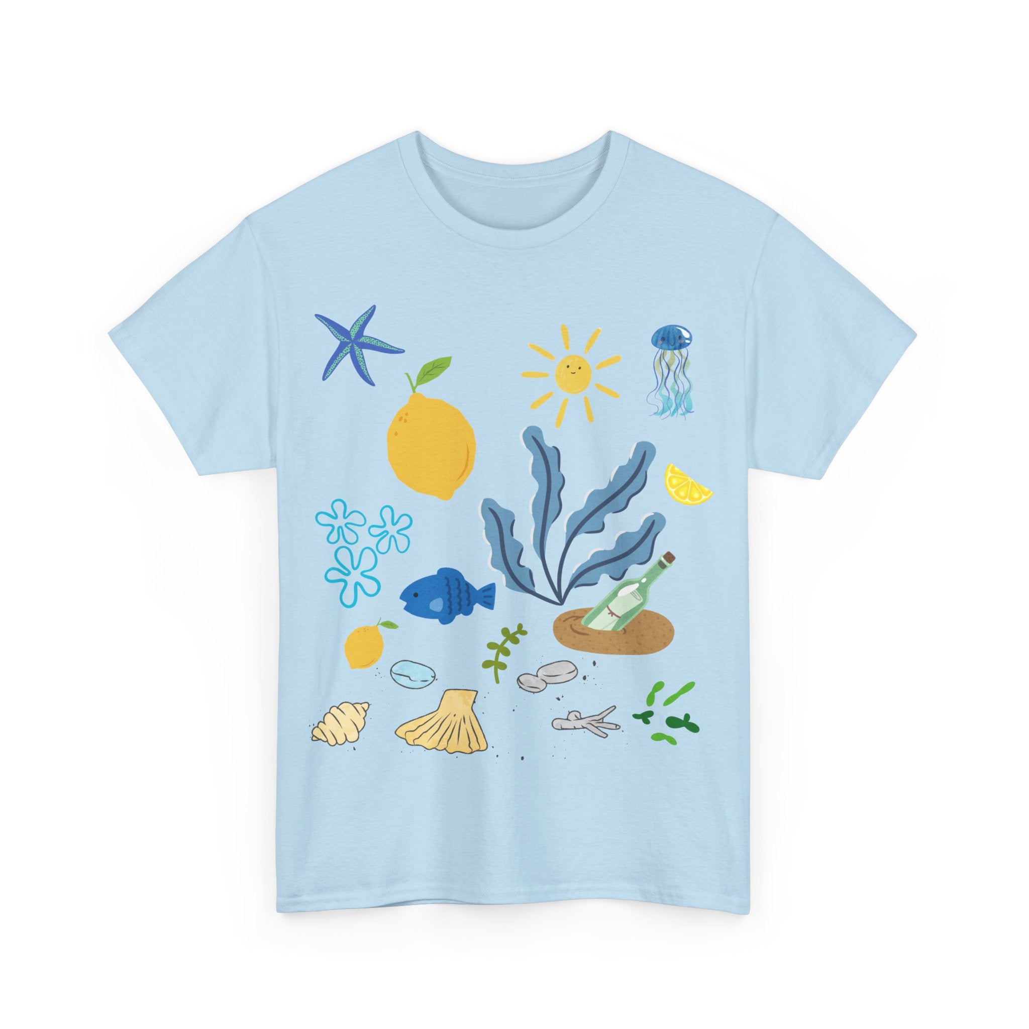 Coastal Vibes Unisex Heavy Cotton Tee | Beach-Themed T-Shirt, Summer Wear, Ocean Lover Gift, Vacation Outfit, Casual Style