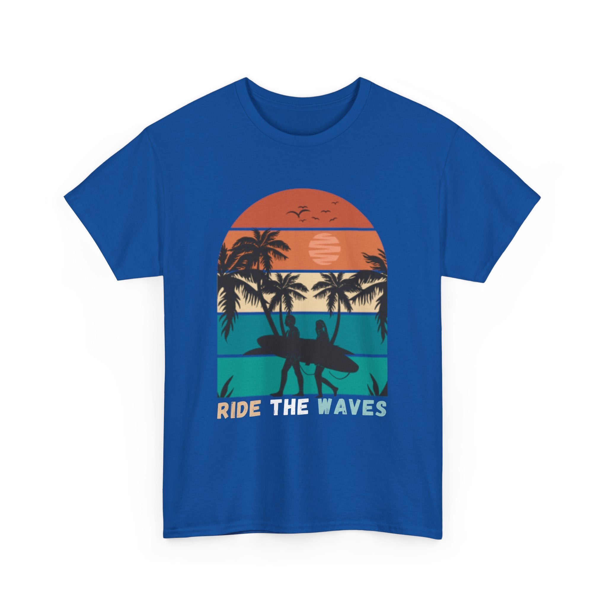 Ride The Waves Unisex Heavy Cotton Tee - Surf Vibe Shirt
