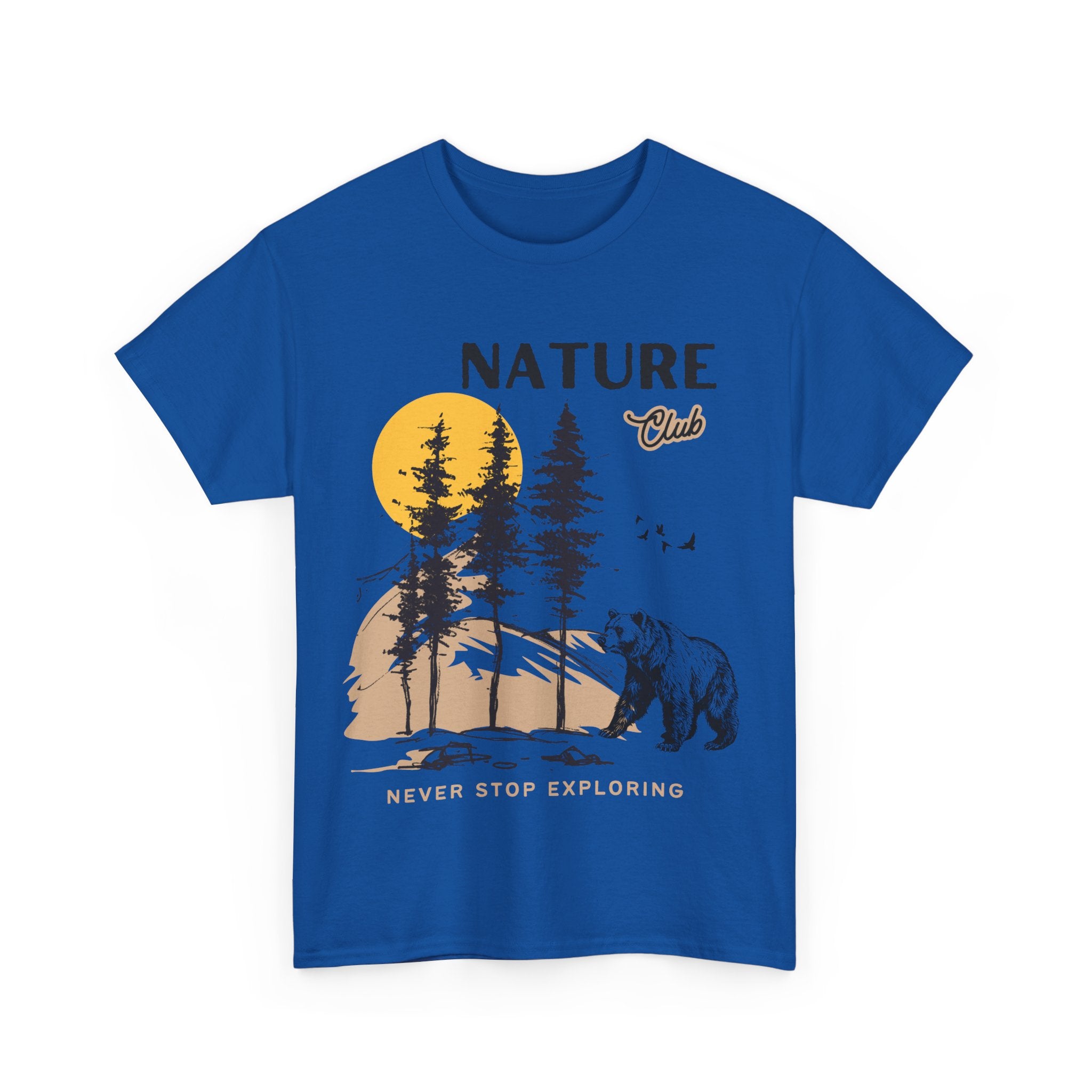 Nature Club Unisex Heavy Cotton Tee - 'Never Stop Exploring' Adventure Apparel