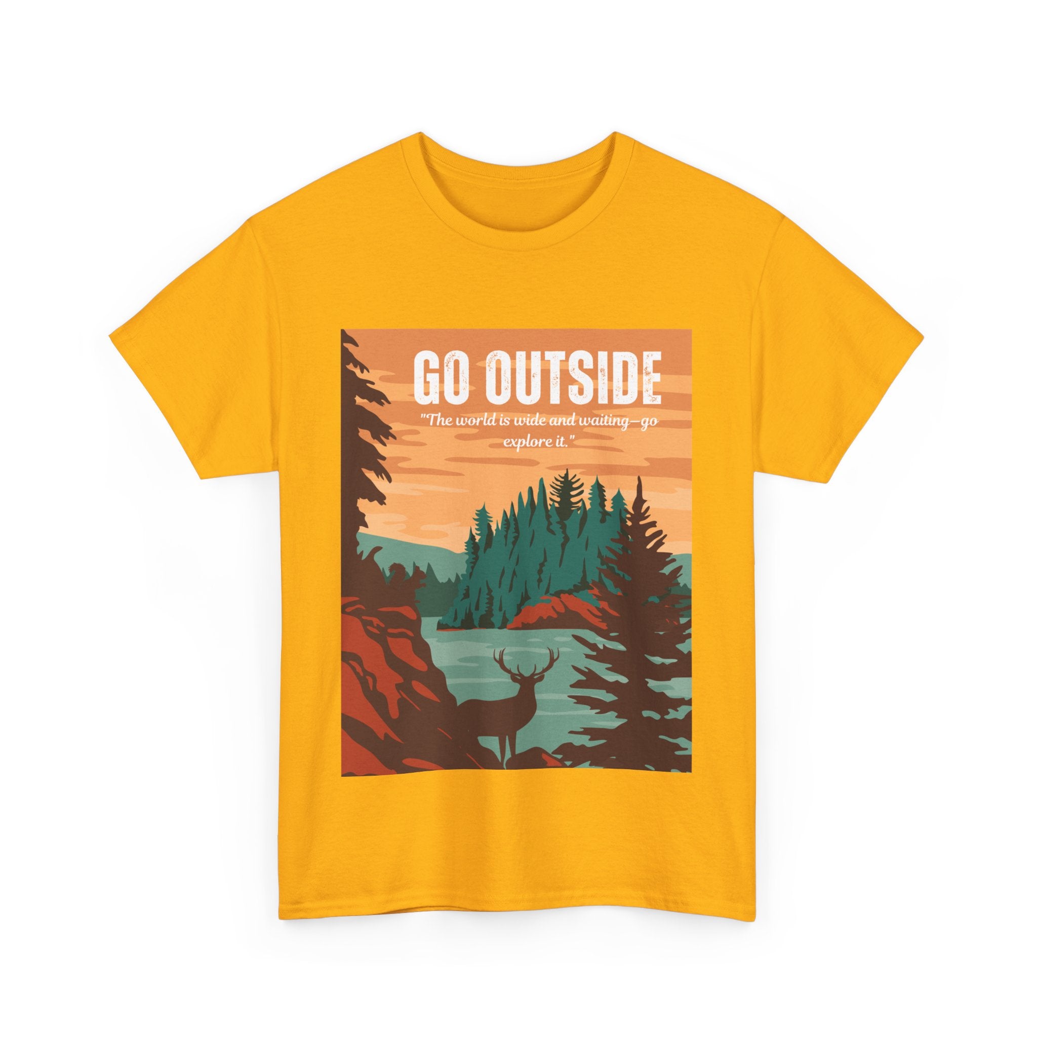 Adventure-Inspired Unisex Heavy Cotton Tee - "Go Outside" Graphic
