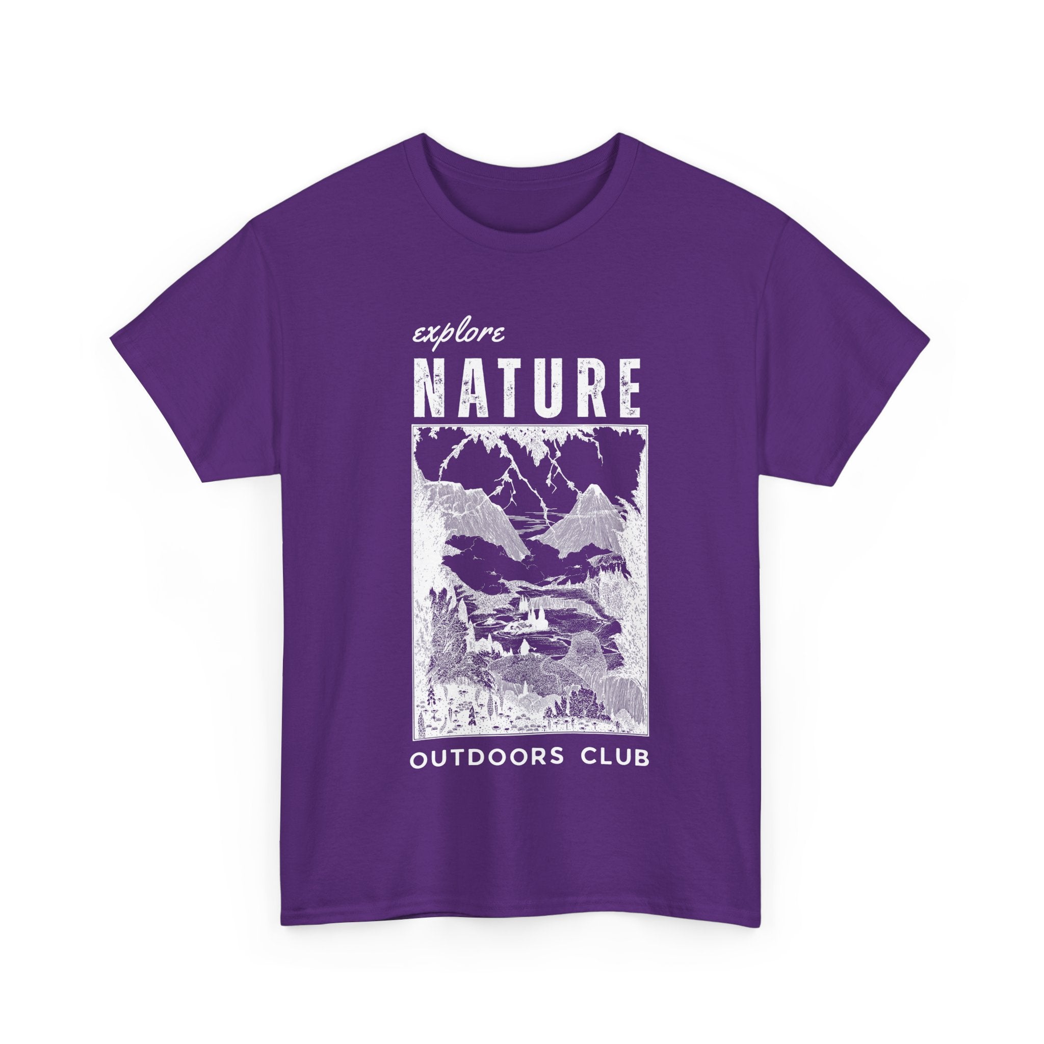Explore Nature Unisex Heavy Cotton Tee - Adventure Outdoor Club Shirt