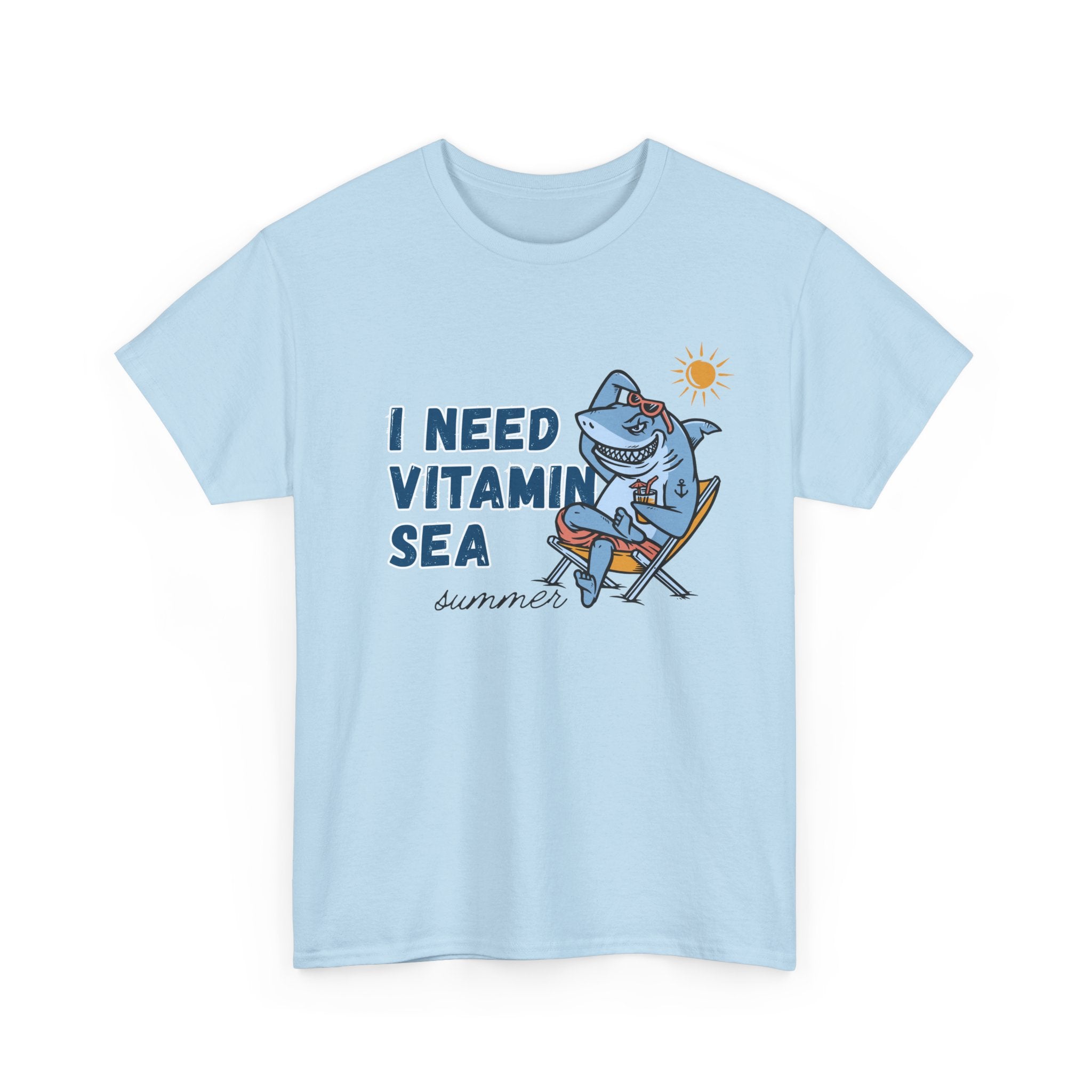 I Need Vitamin Sea Unisex Heavy Cotton Tee - Summer Vibes Beach T-Shirt