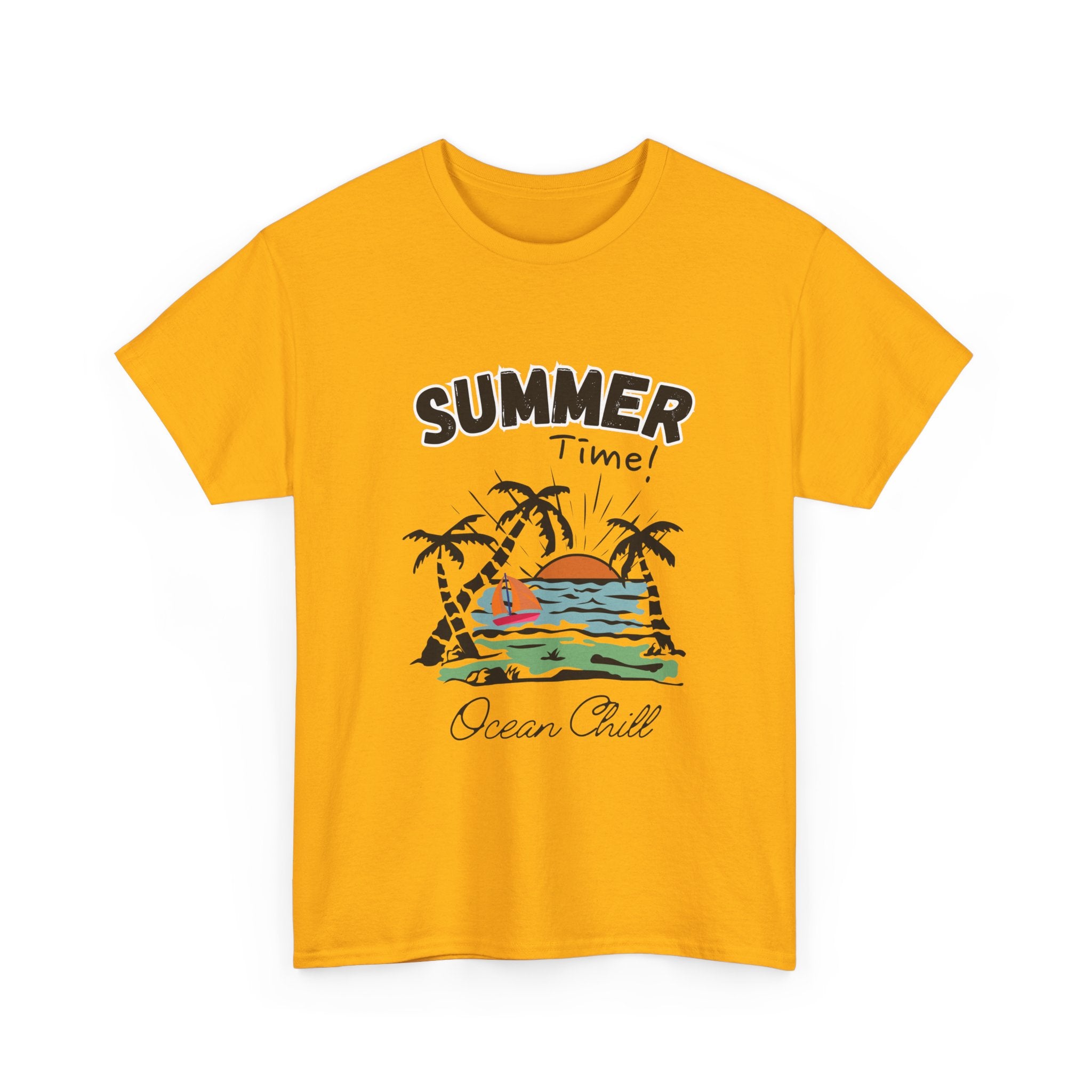 Summer Vibes Unisex Heavy Cotton Tee - Ocean Chill Design
