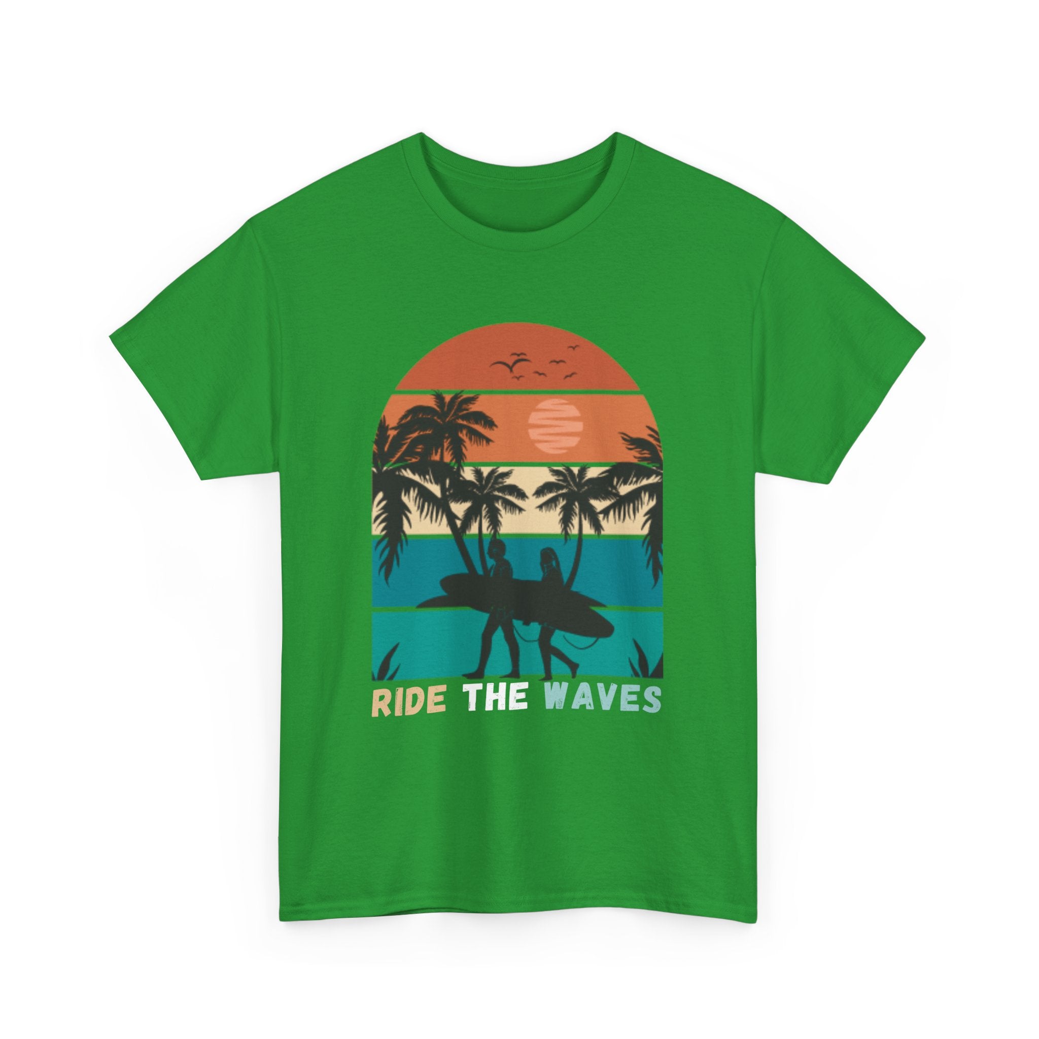 Ride The Waves Unisex Heavy Cotton Tee - Surf Vibe Shirt