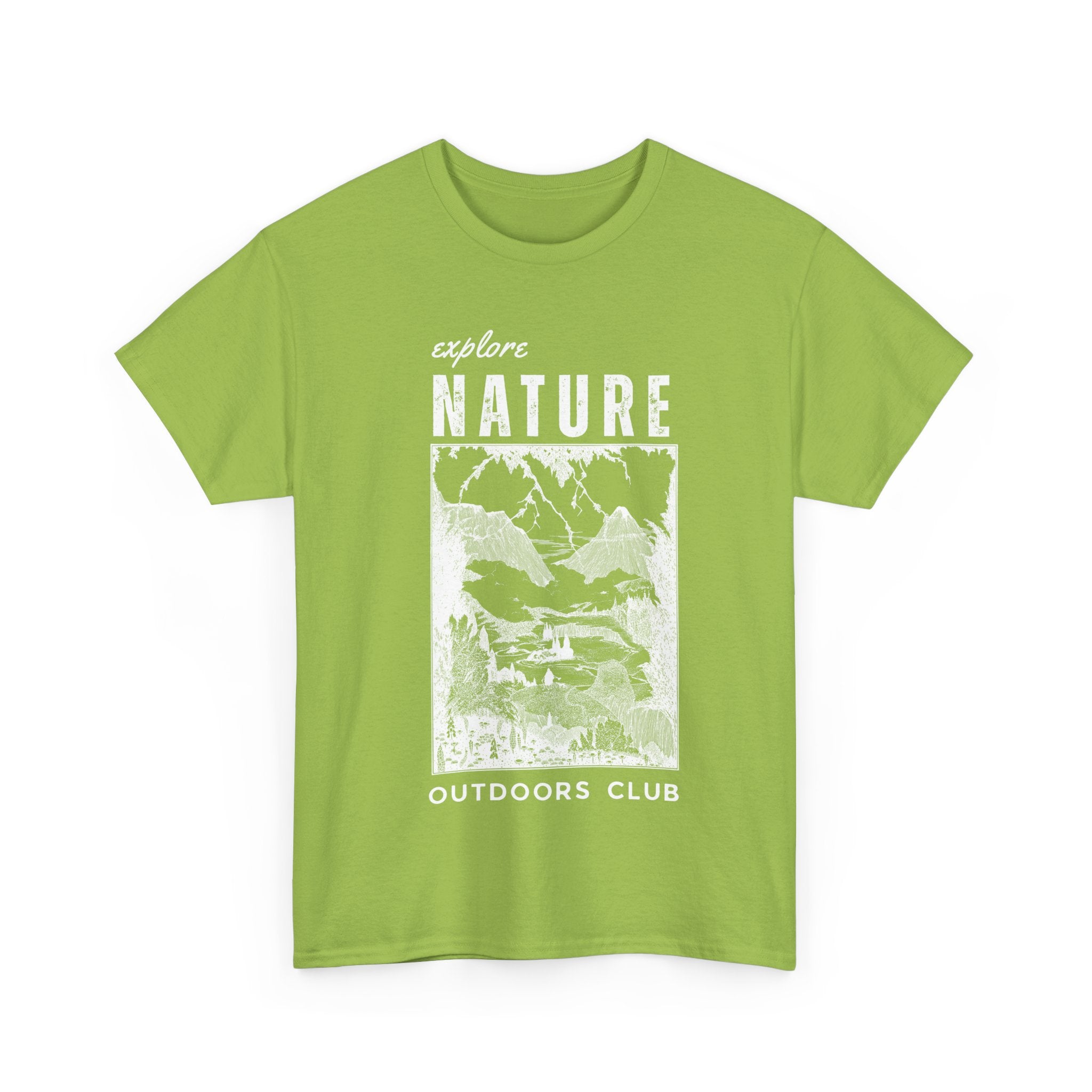 Explore Nature Unisex Heavy Cotton Tee - Adventure Outdoor Club Shirt