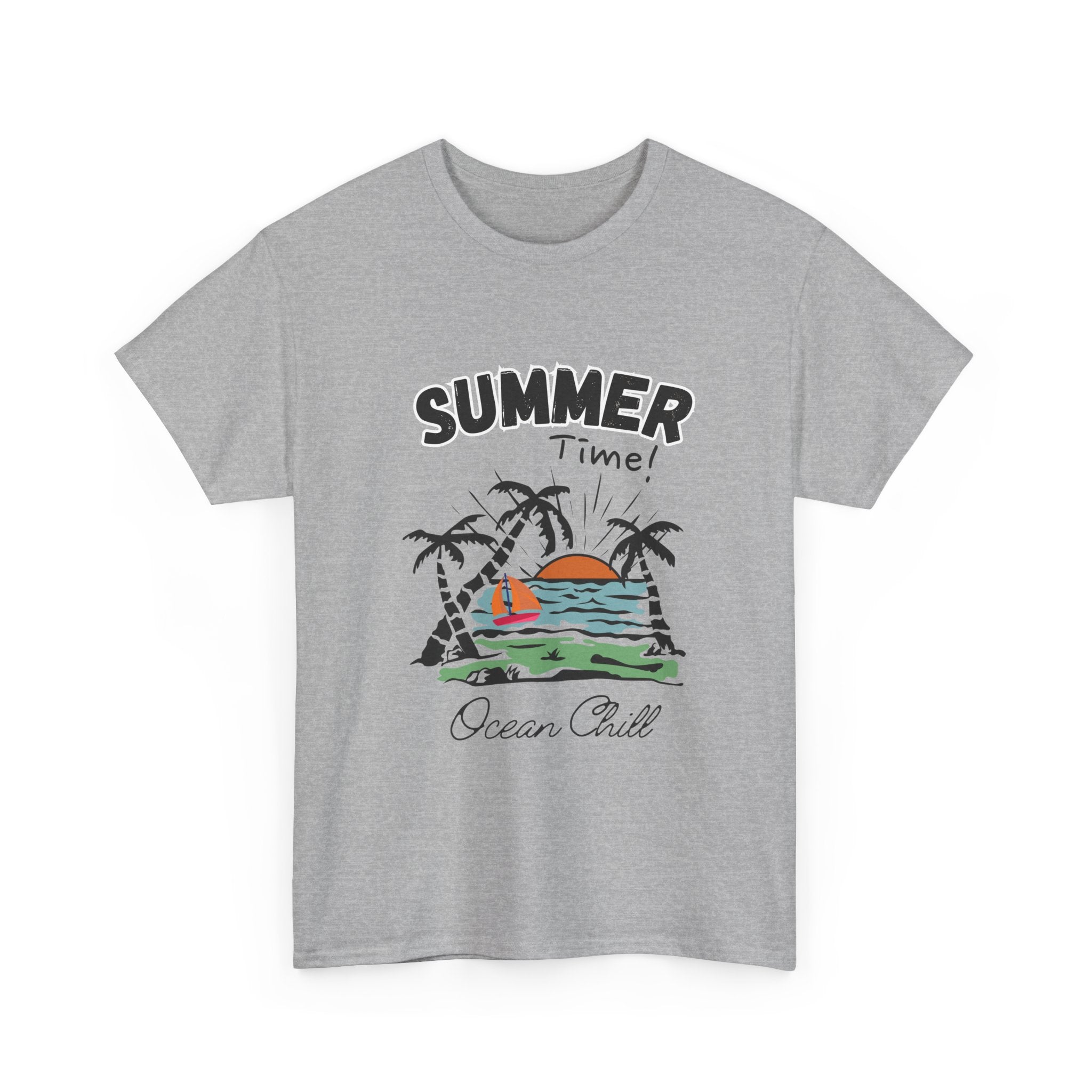 Summer Vibes Unisex Heavy Cotton Tee - Ocean Chill Design