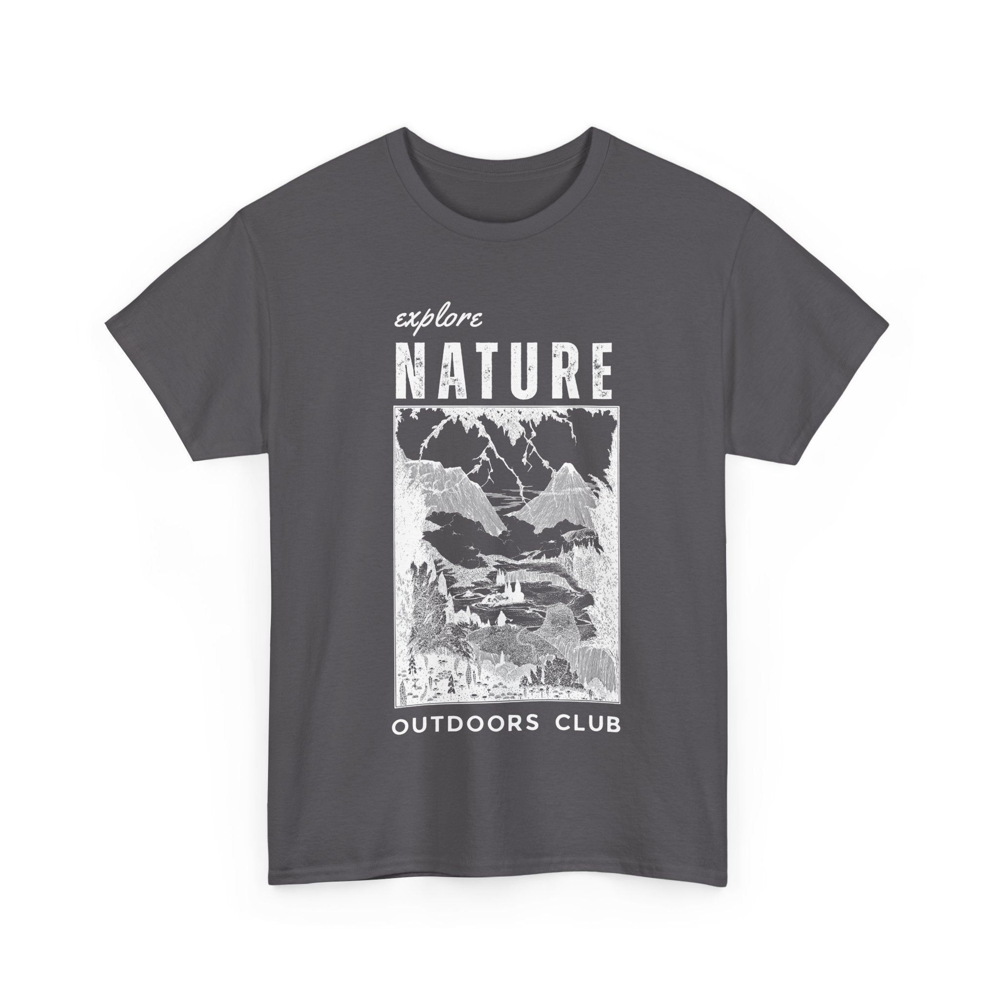 Explore Nature Unisex Heavy Cotton Tee - Adventure Outdoor Club Shirt