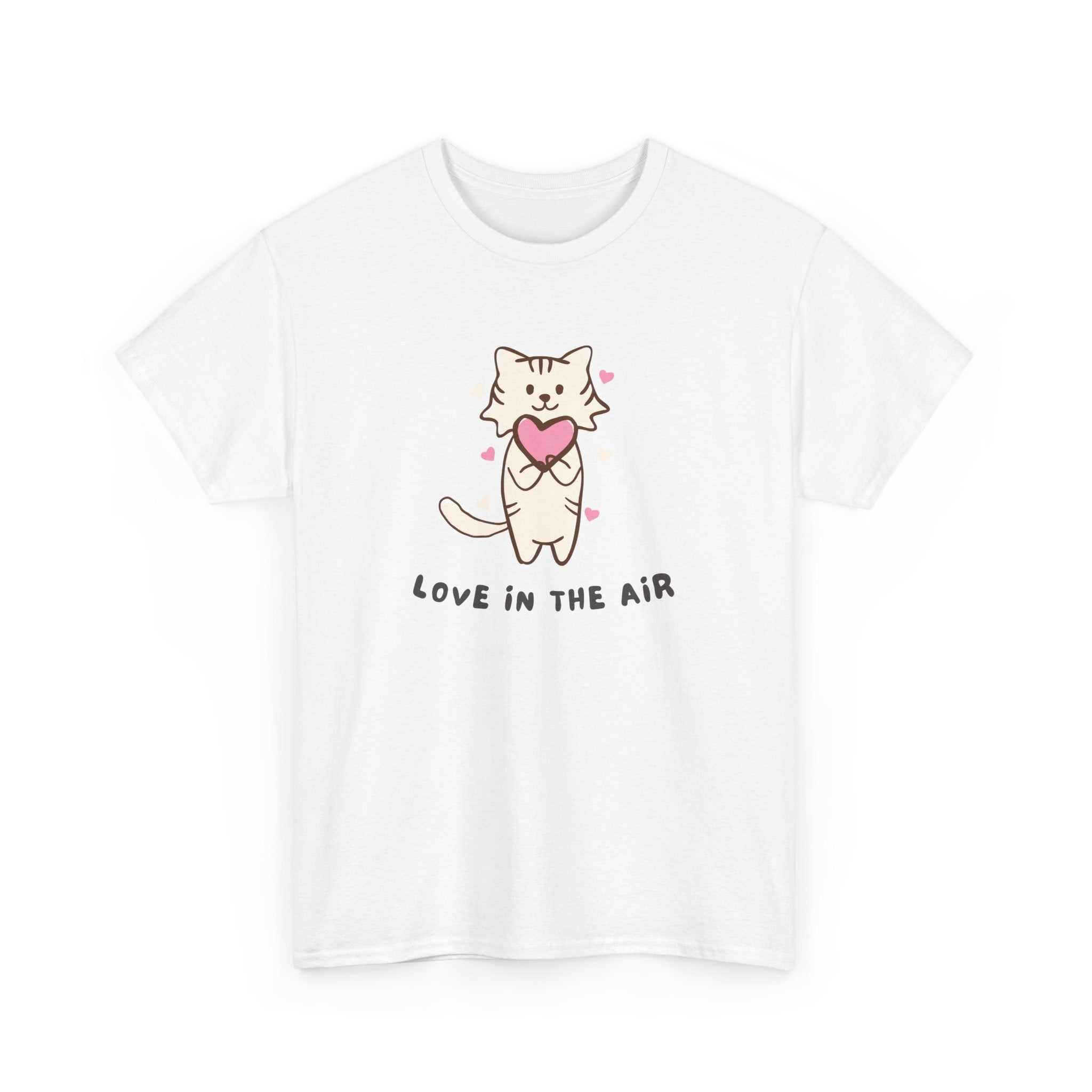Cute Cat Love Tee - Unisex Heavy Cotton T-Shirt for Pet Lovers