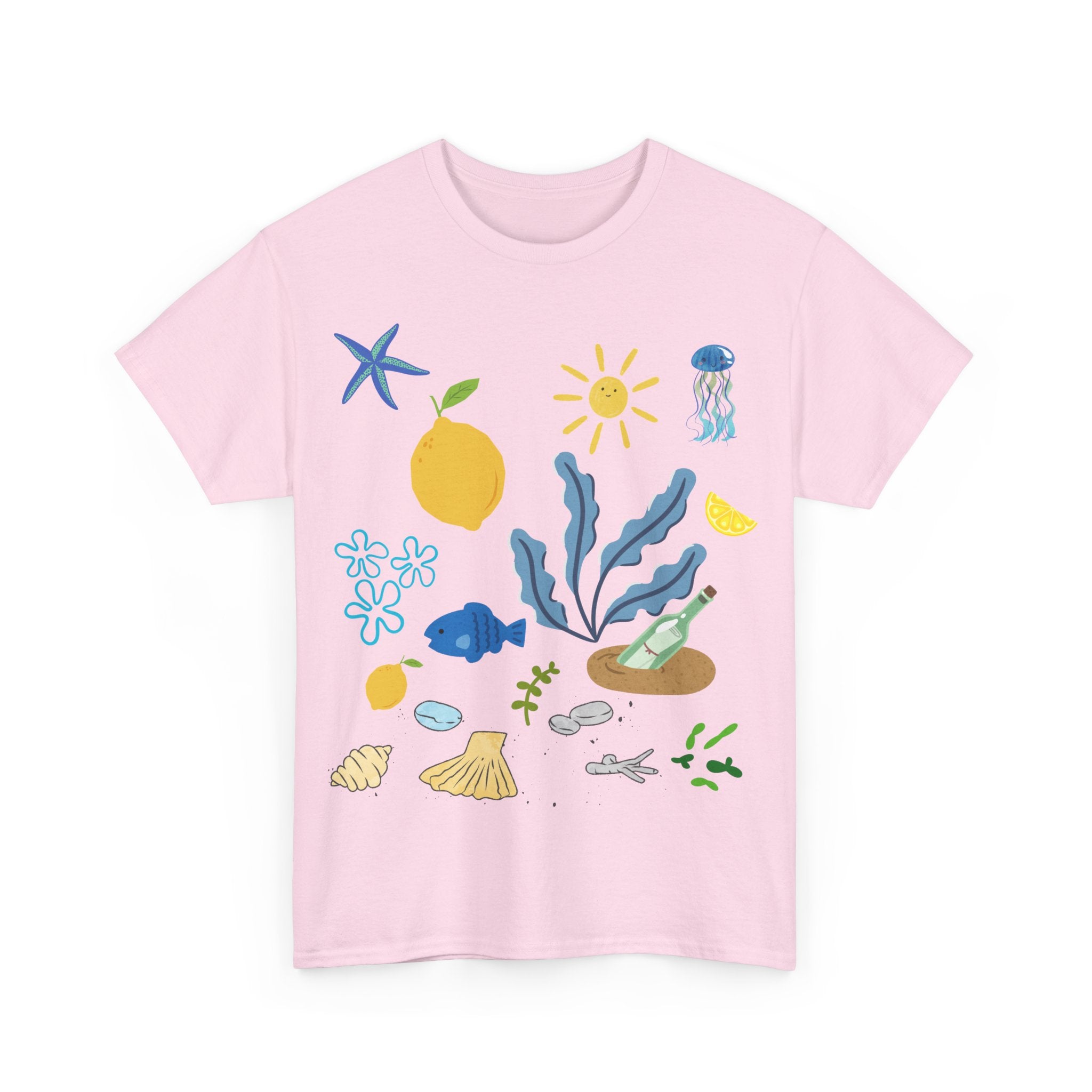Coastal Vibes Unisex Heavy Cotton Tee | Beach-Themed T-Shirt, Summer Wear, Ocean Lover Gift, Vacation Outfit, Casual Style