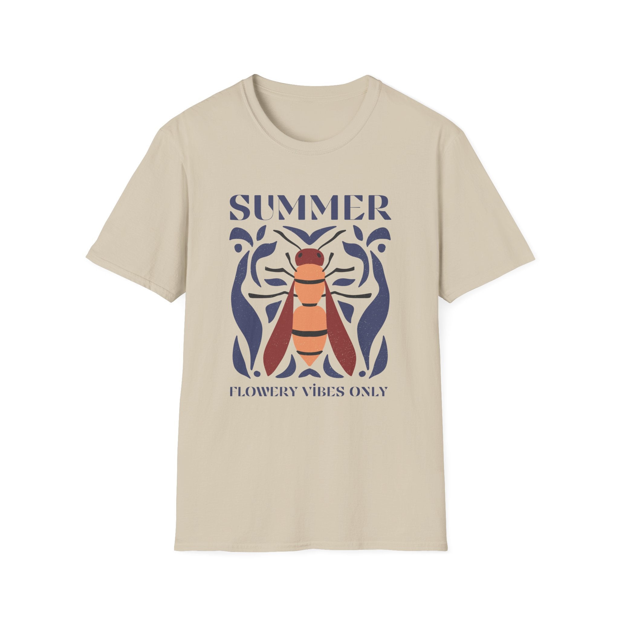 Flower Power Design- Summer Vibes Unisex Softstyle T-Shirt