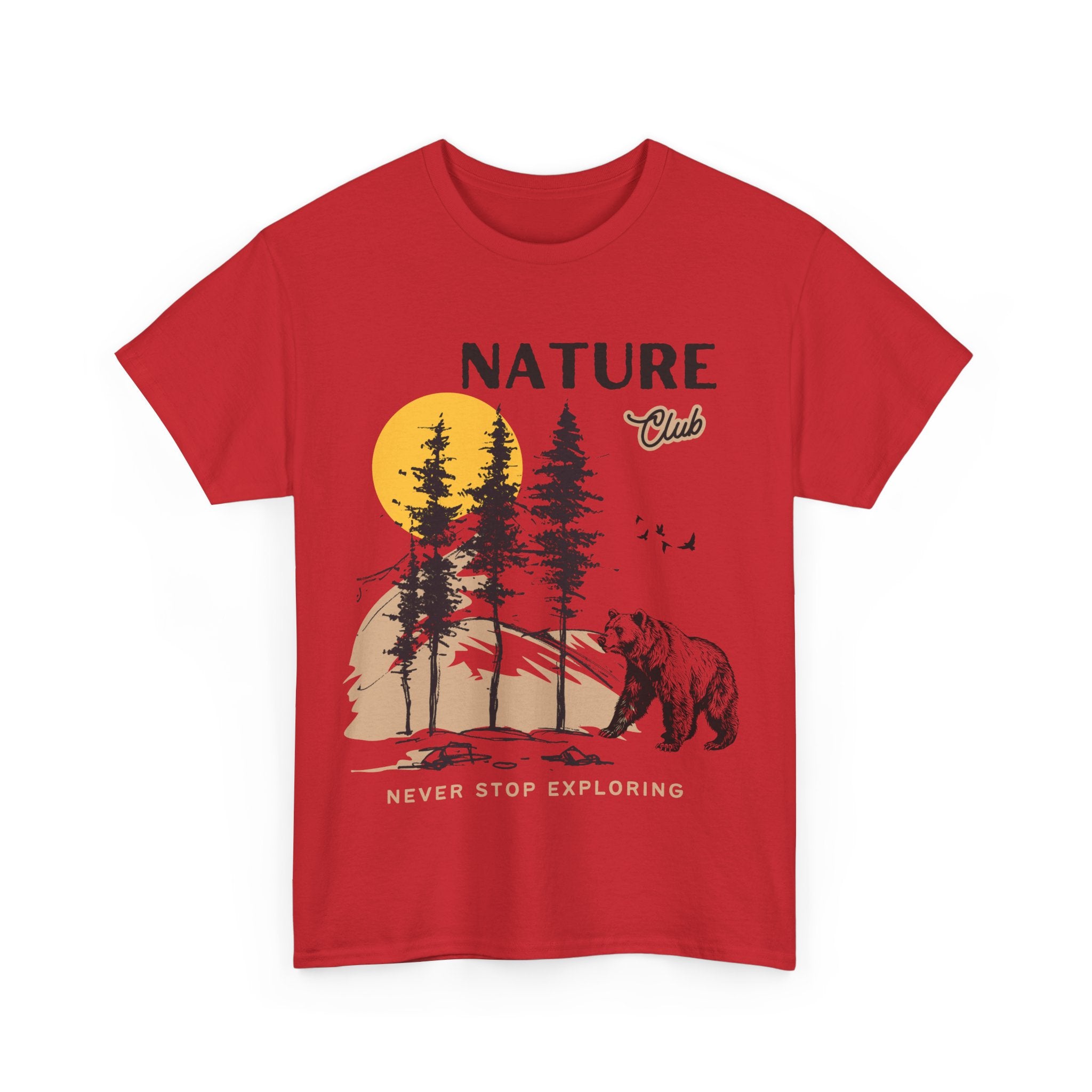 Nature Club Unisex Heavy Cotton Tee - 'Never Stop Exploring' Adventure Apparel