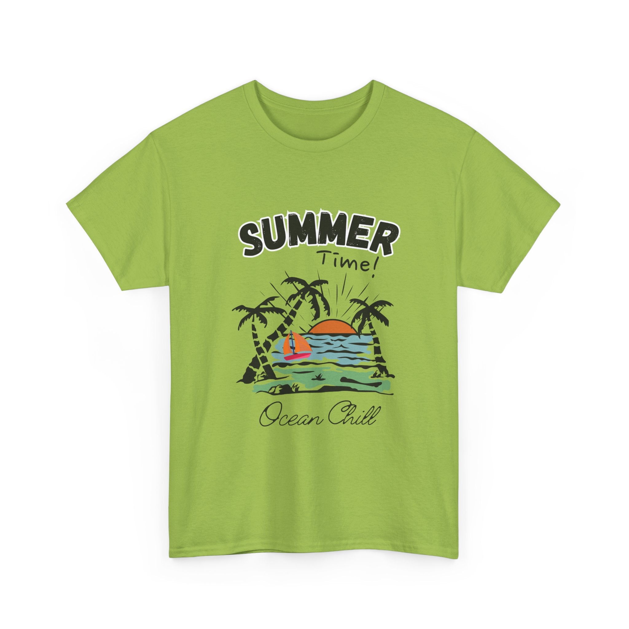 Summer Vibes Unisex Heavy Cotton Tee - Ocean Chill Design
