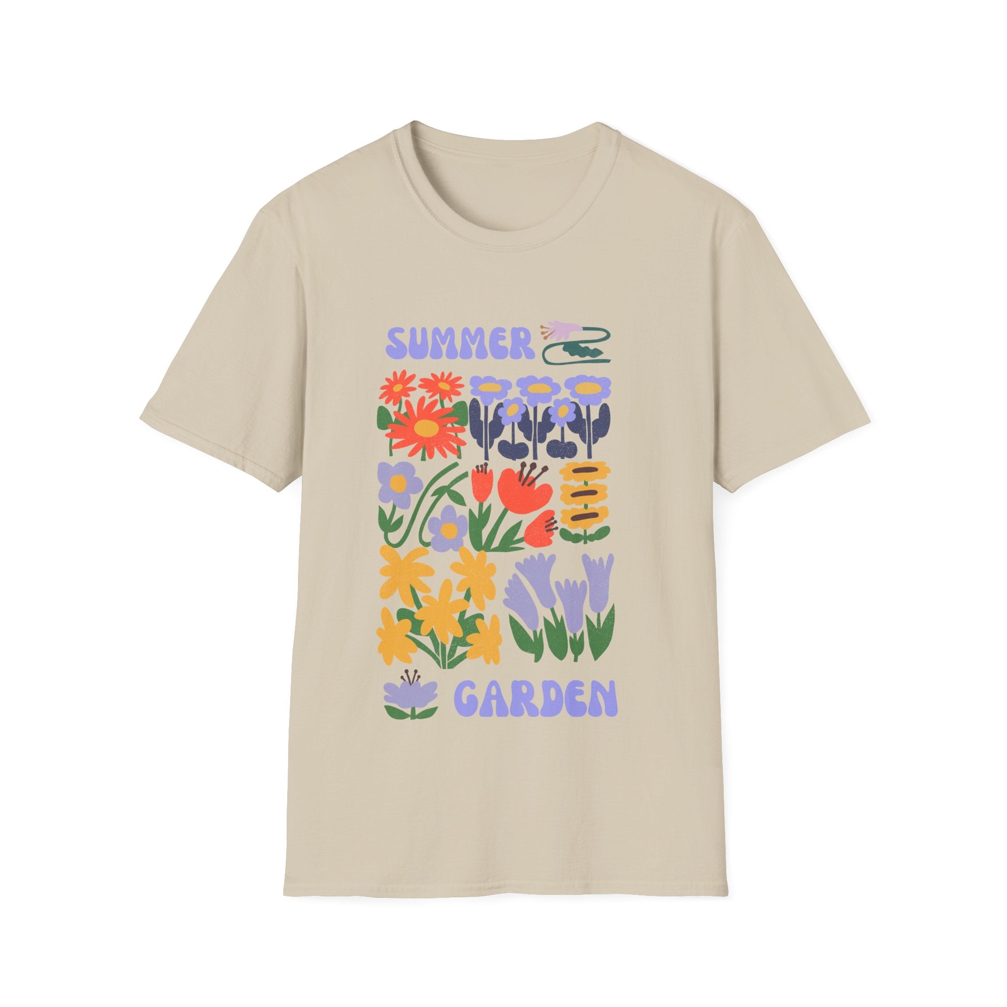 Summer Garden Unisex Softstyle T-Shirt - Floral Design for Nature Lovers